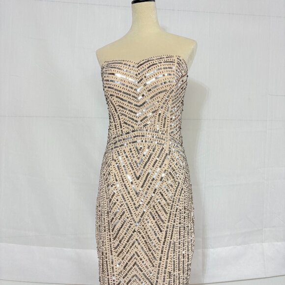 Stylish Sequin Strapless Dress – TEMPERANCE – Size XL (16) - Picture 1 of 6
